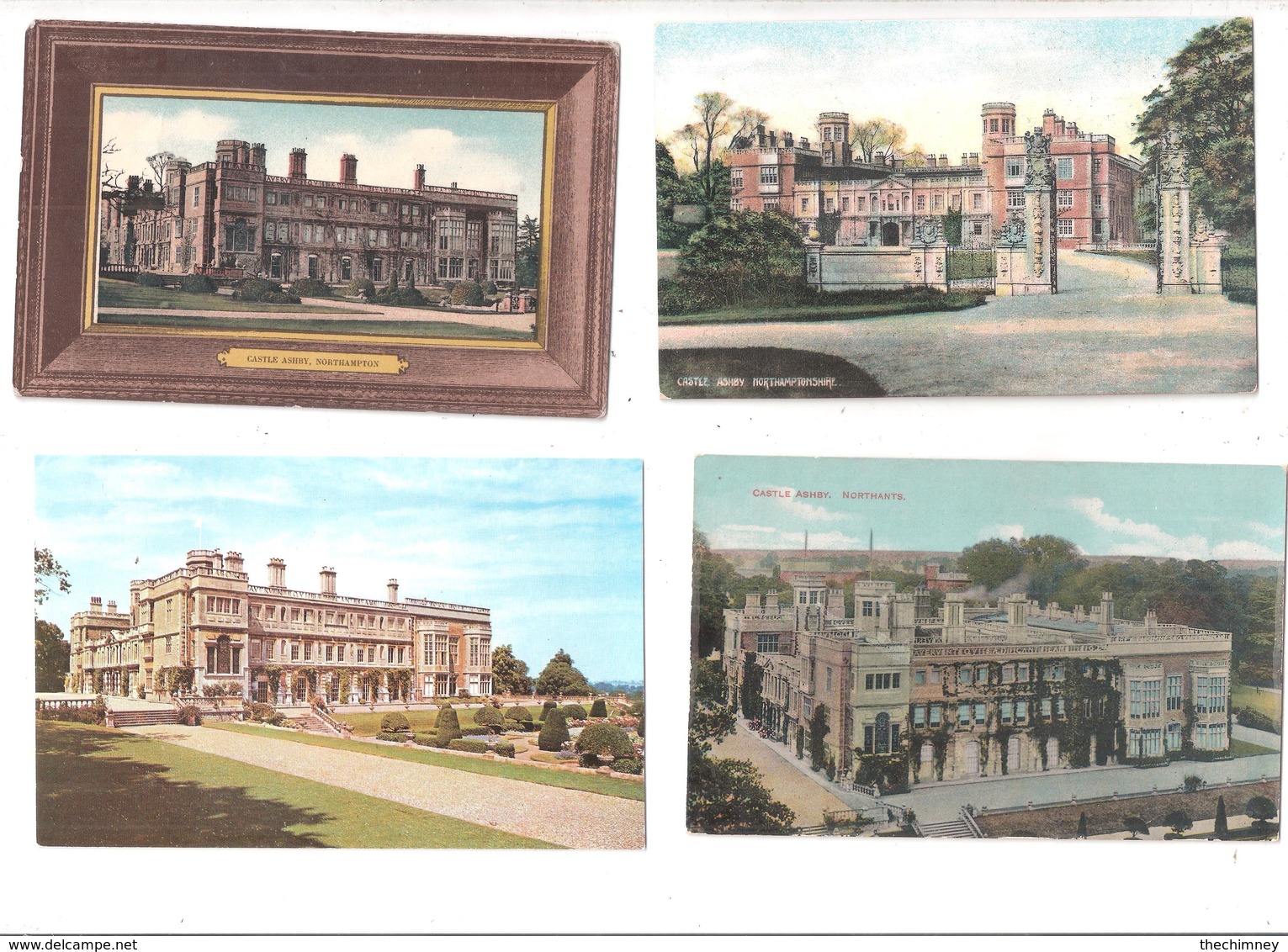 FOUR OLD POSTCARDS OF CASTLE ASHBY STATELY HOME NORTHAMPTON NORTHAMPTONSHIRE - Northamptonshire