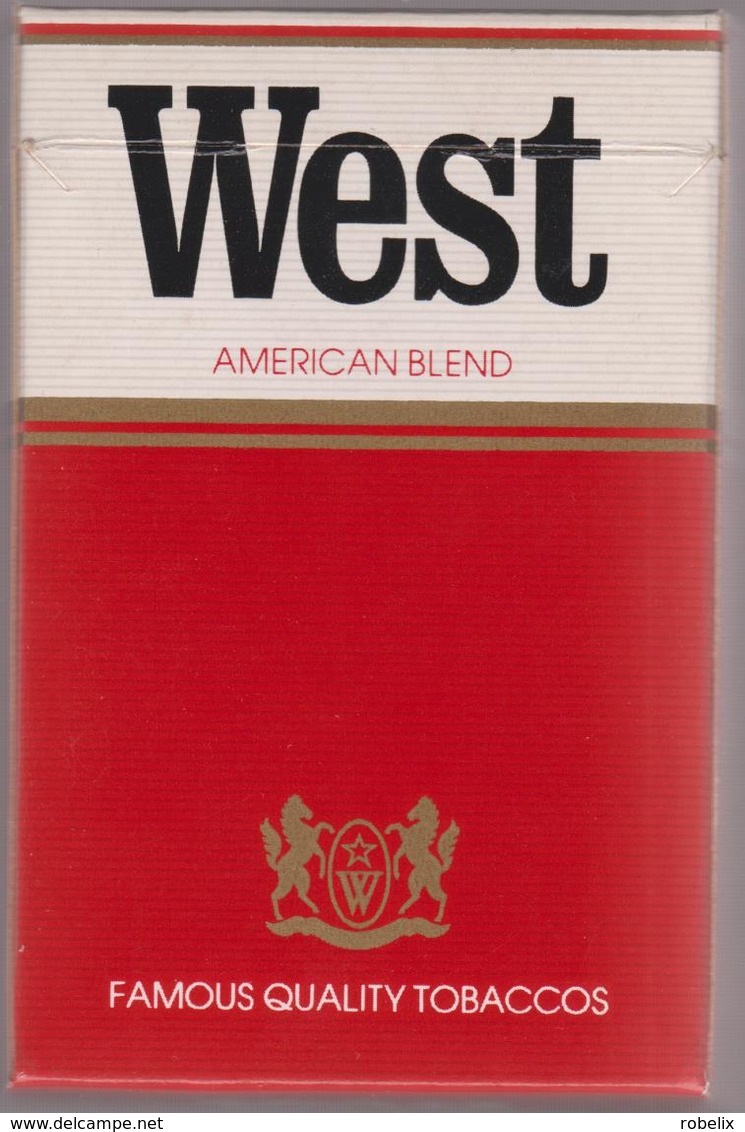 WEST - Empty American Cigarettes Carton Box - Around (environ)  1970 - Etuis à Cigarettes Vides