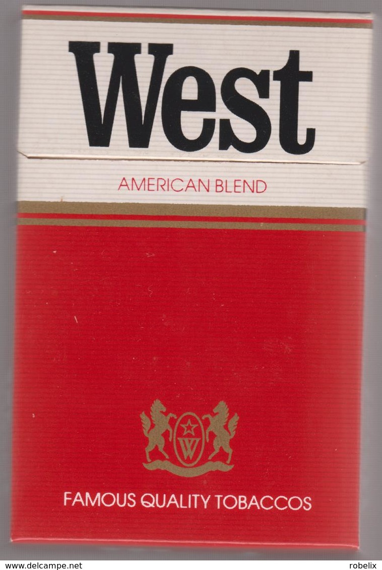 WEST - Empty American Cigarettes Carton Box - Around (environ)  1970 - Etuis à Cigarettes Vides
