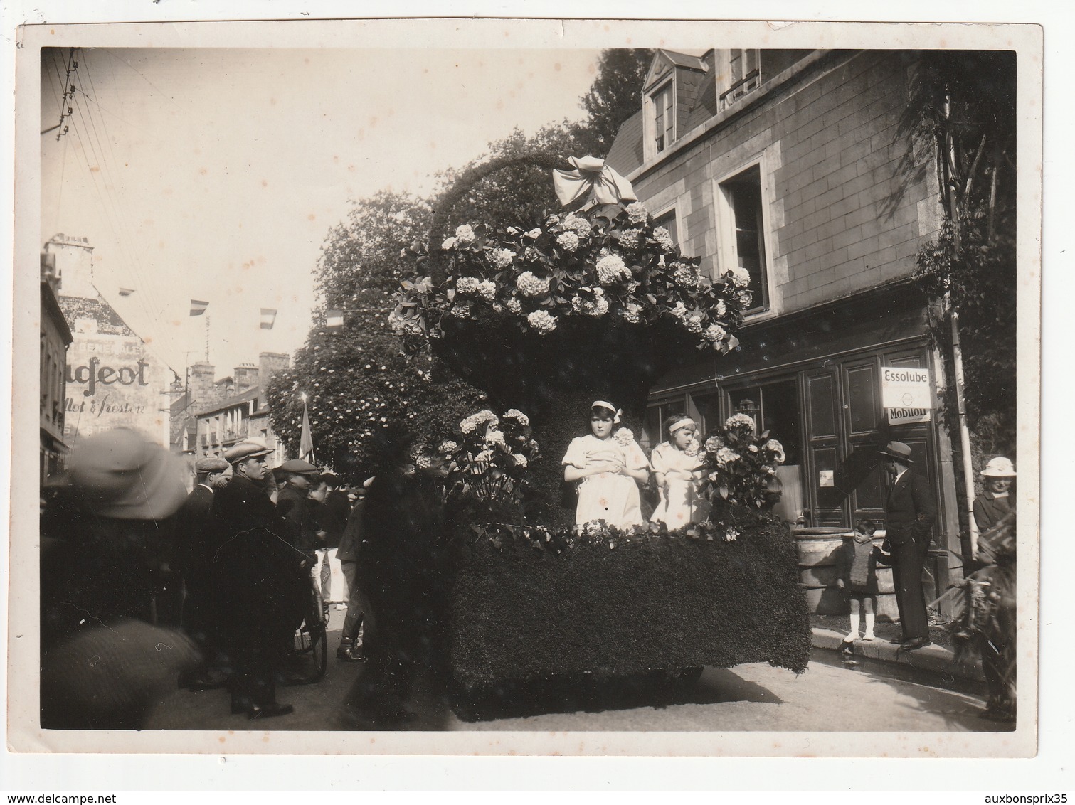 PHOTO - ANTRAIN - FETE DE L'ASCENSION 1936 - DEFILE CHARS FLEURIS -  35 - Lieux