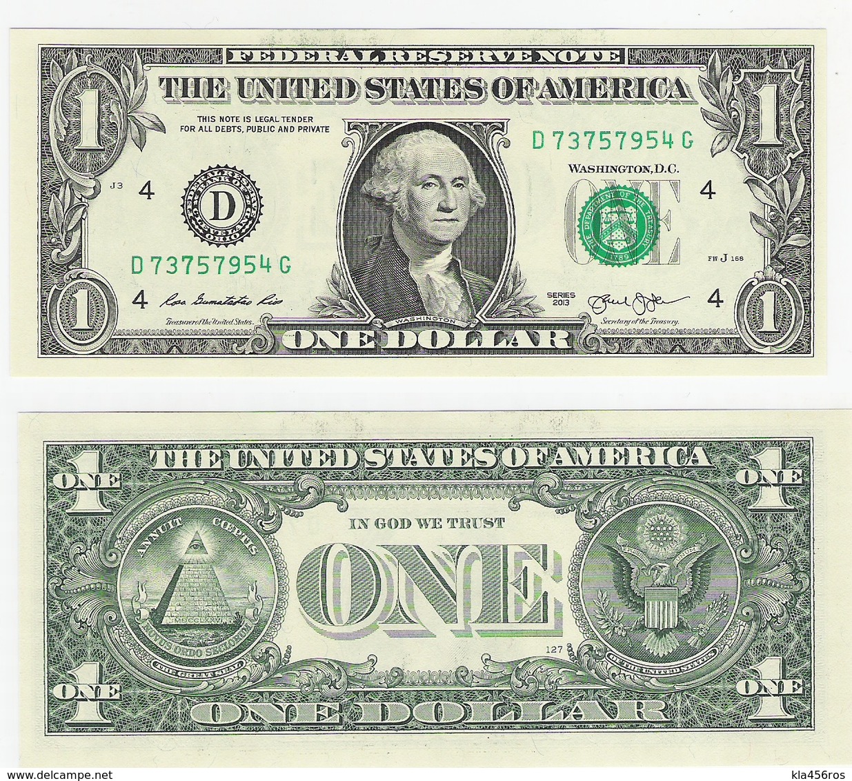 USA  1 Dollar 2013 Cleveland UNC - Federal Reserve Notes (1928-...)