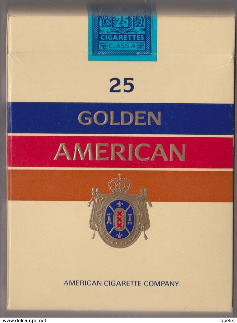 25 GOLDEN AMERICAN-  Empty Cigarettes Carton Box - Around 1970 - Empty Cigarettes Boxes