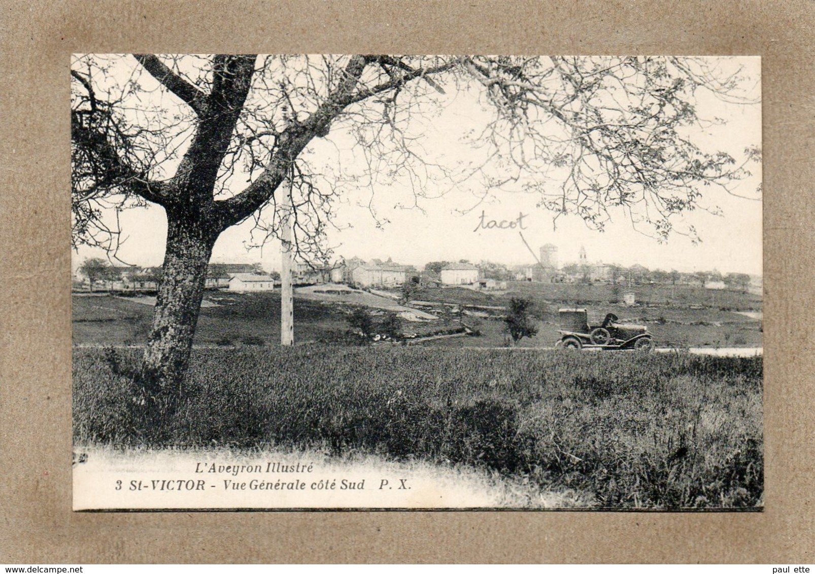 CPA - SAINT-VICTOR (12) - Aspect Du Bourg Et Du Tacot Du Photographe Dans Les Années 20 - Saint Victor