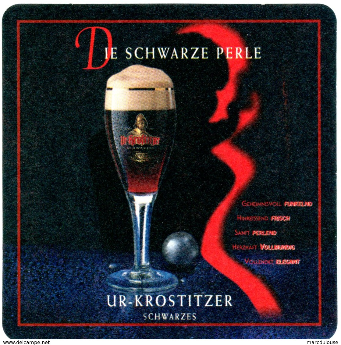 Deutschland. Ur-Krostitzer. Schwarzes. Die Schwarze Perle. Verhührung In Schwarz. Germany. Allemagne. Duitsland. - Bierdeckel