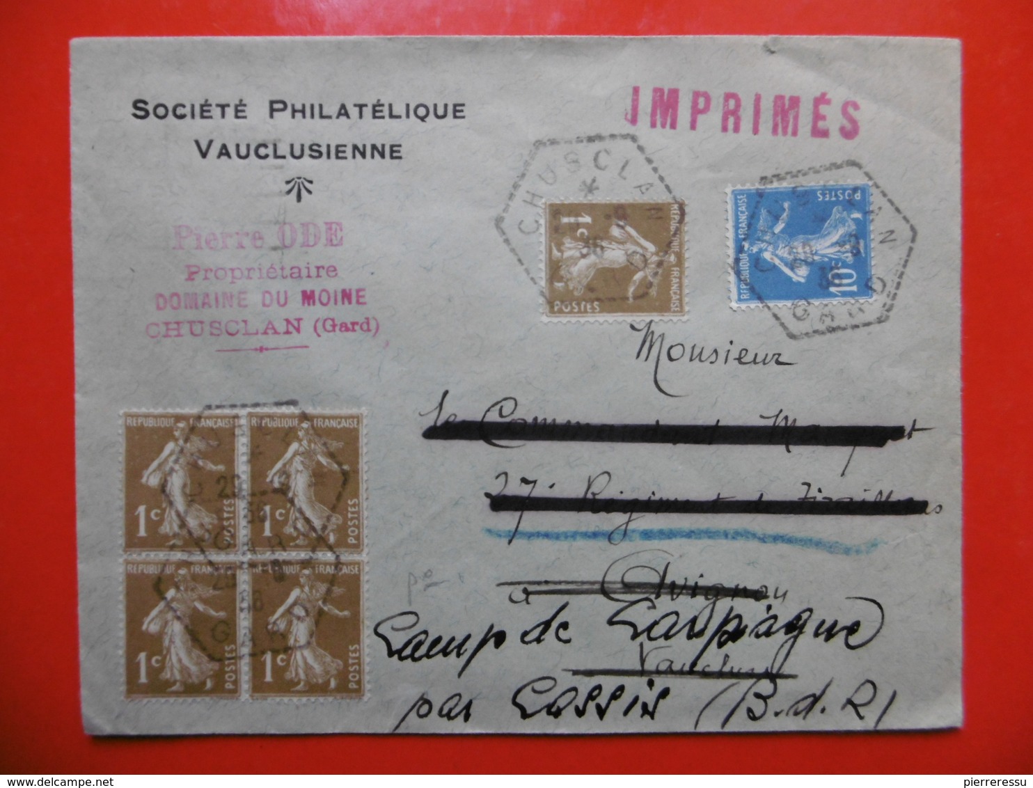 LETTRE BLOC TIMBRE CACHET OCTOGONAL CHUSCLAS 1936 - 1921-1960: Modern Period