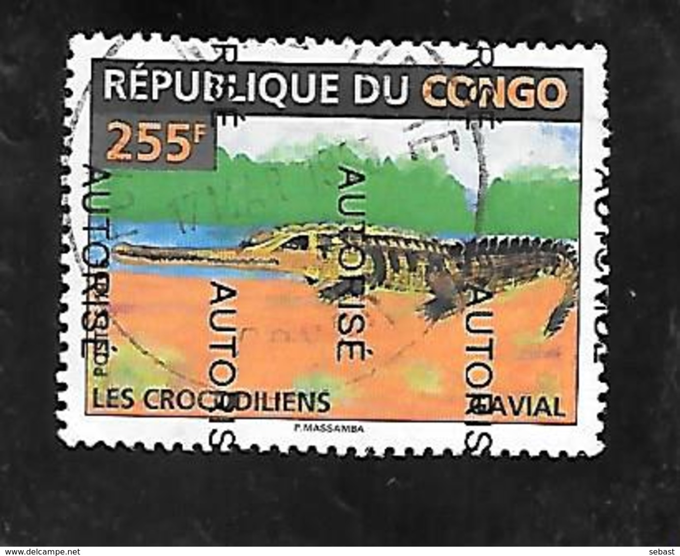 TIMBRE OBLITERE DU CONGO BRAZZA SURCHARGE AUTORISE EN 1998 N° MICHEL 1531 TRES RARE - Used