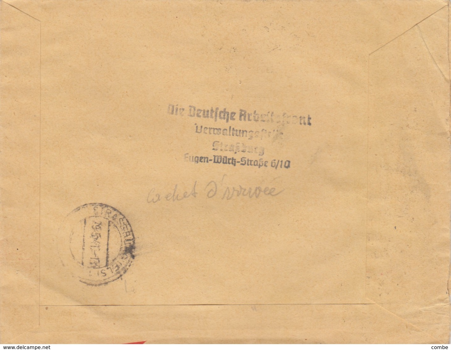 LETTRE. DEUTSCHES REICH.  1941. RECOMMANDÉ  STRASSBURG - Lettres & Documents