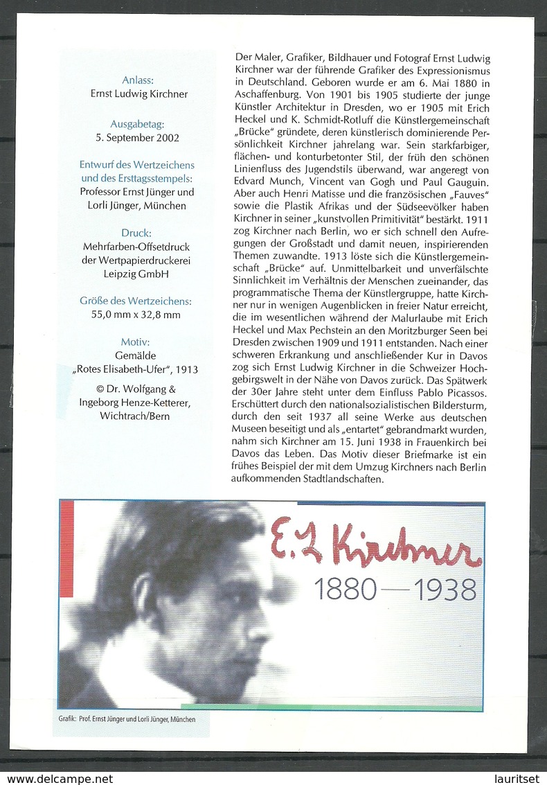 Deutschland BRD 2002 Michel 2279 German Art Of 20th Century Erich Kirchner ETB - Other & Unclassified