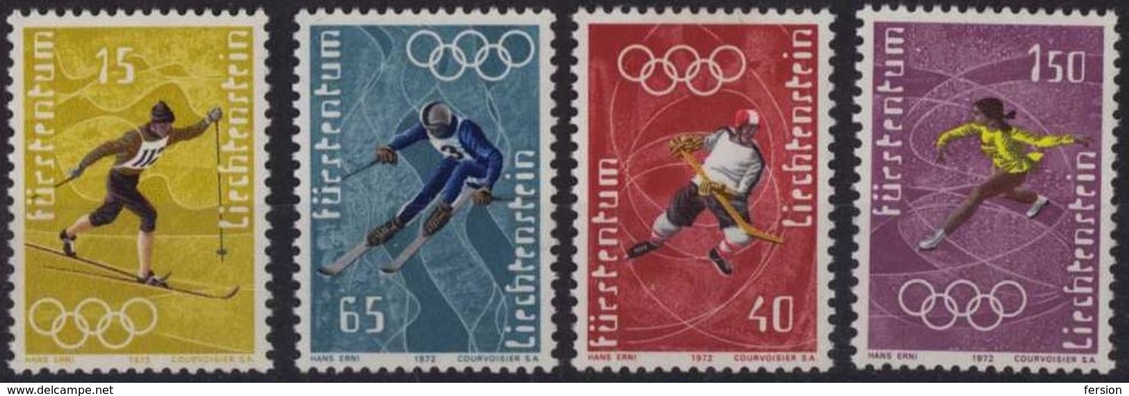 Lichtenstein Liechtenstein - 1971 - Winter Olympic Games 1972 SAPPORO Japan - Mi 551-554 - Skating Ski Ice Hockey - Winter 1972: Sapporo