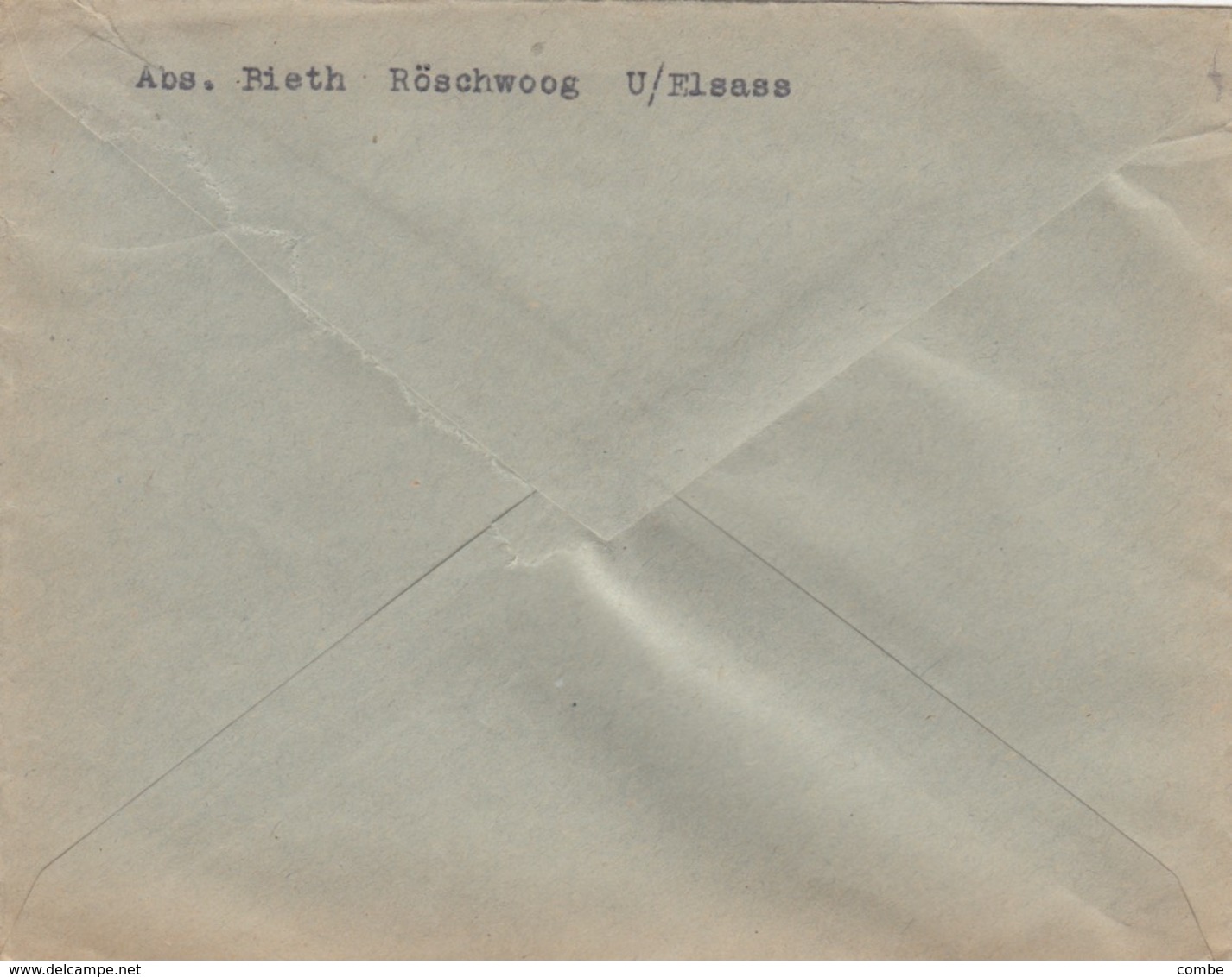 COVER. LETTRE. DEUTSCHES REICH.  1944. RECOMMANDÉ RÖSCHWOOG  TO STASSBURG - Lettres & Documents