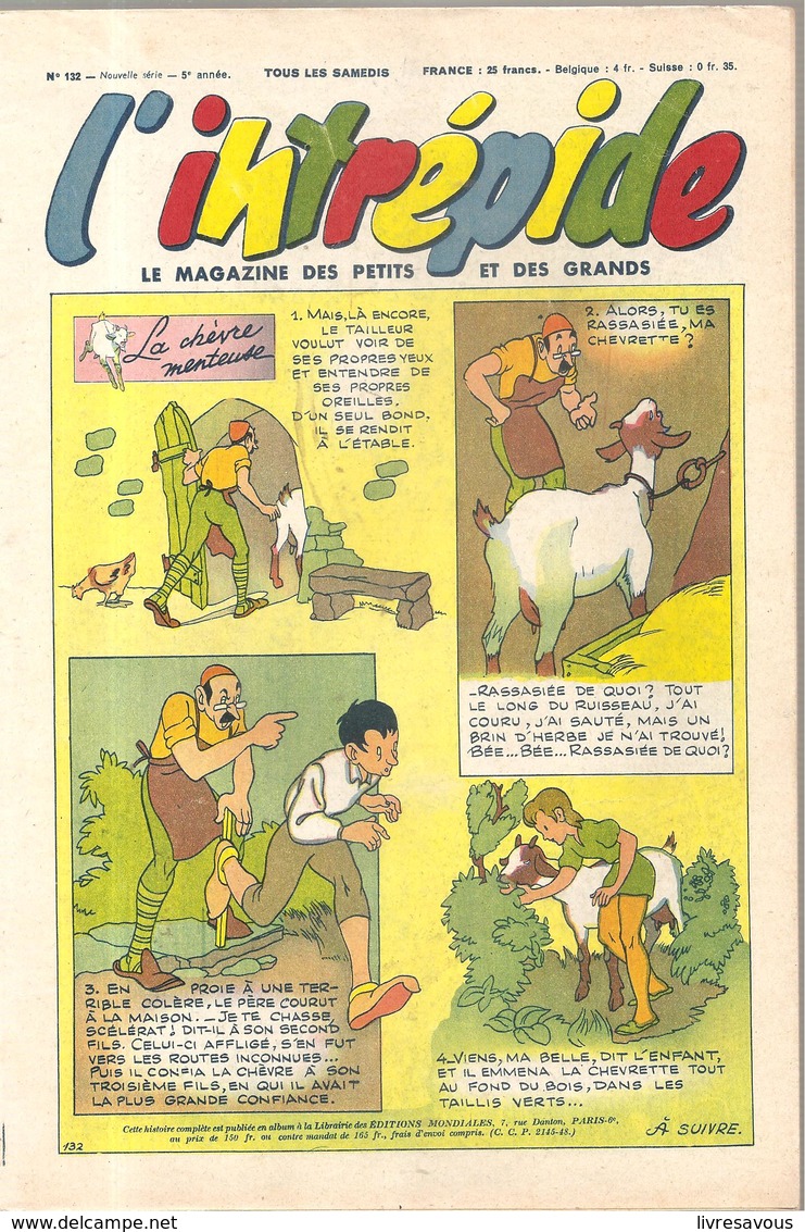 L'intrépide Magazine N°132 De 1952 La Chèvre Menteuse - L'Intrépide