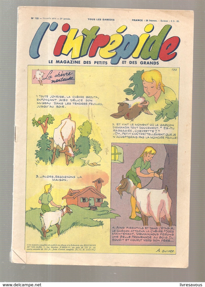 L'intrépide Magazine N°133 De 1952 La Chèvre Menteuse - L'Intrépide