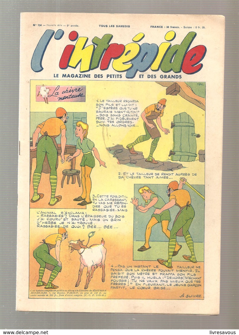 L'intrépide Magazine N°134 De 1952 La Chèvre Menteuse - L'Intrépide