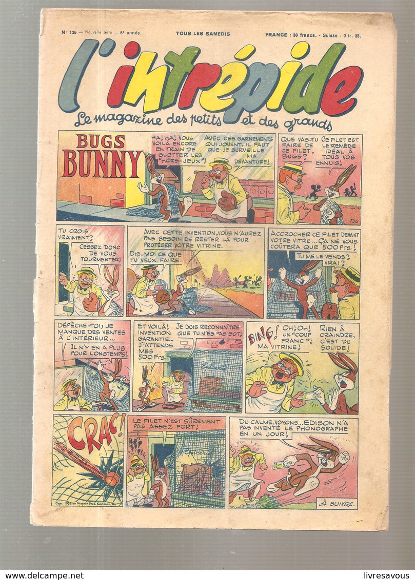 L'intrépide Magazine N°136 De 1952 Bugs Bunny - L'Intrépide