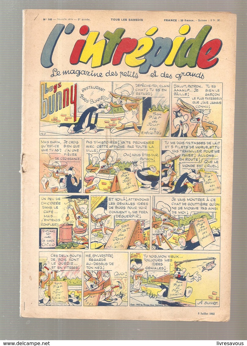 L'intrépide Magazine N°140 De 1952 Bugs Bunny - L'Intrépide