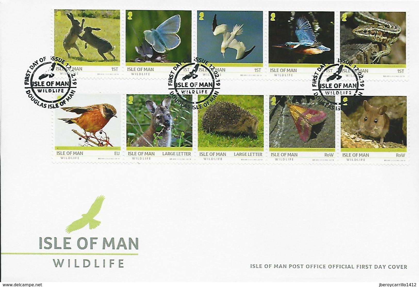 ISLE Of MAN 2019 - EUROPA 2019 - WILDLIFE -"DIVERSIDAD  VIDA SALVAJE En MAN".- FDC De La SERIE De 10 SELLOS - 2019