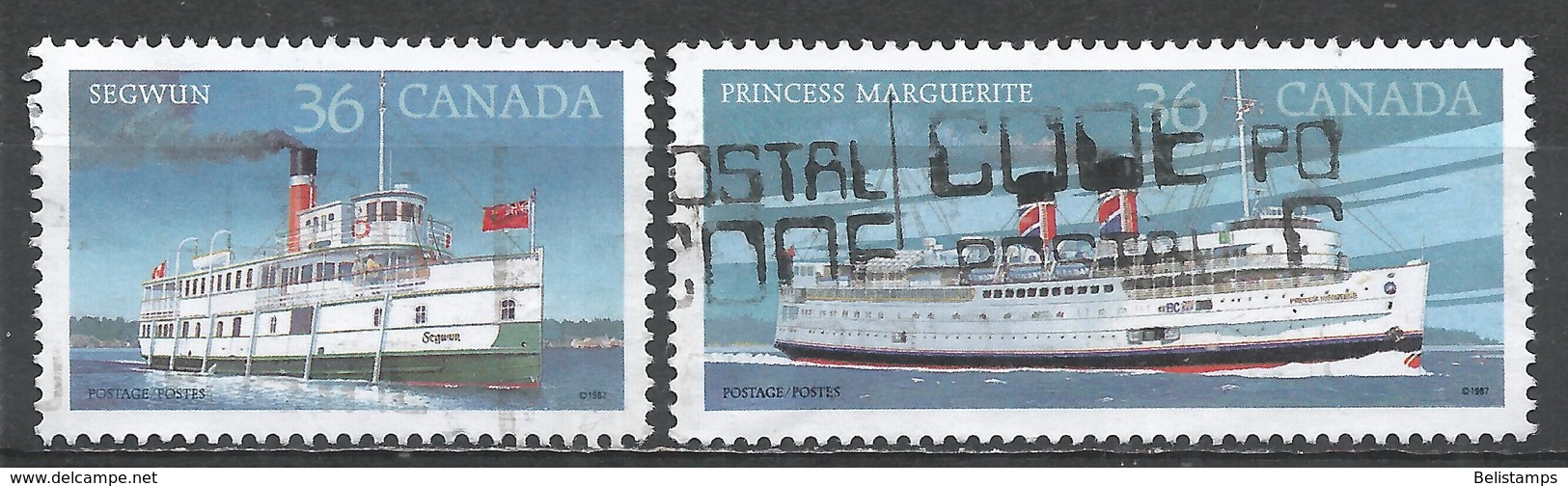 Canada 1987. Scott #1139-40 (U) Segwun, 1887 & Princess Marguerite, 1948, Steamships ** Complete Set - Oblitérés