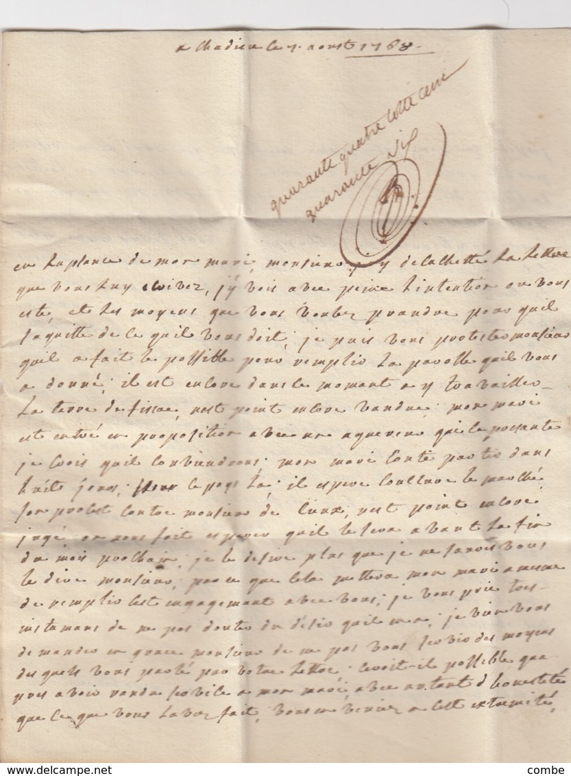 LETTRE.  LETTER. FRANCE. PUY-DE-DOME. 1768. CLERMONT F. POUR PARIS. TAXE PLUME 8 - Sonstige & Ohne Zuordnung