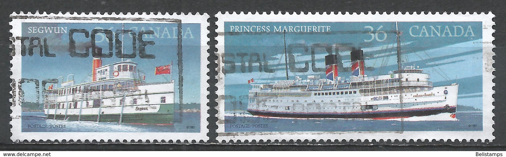 Canada 1987. Scott #1139-40 (U) Segwun, 1887 & Princess Marguerite, 1948, Steamships ** Complete Set - Oblitérés