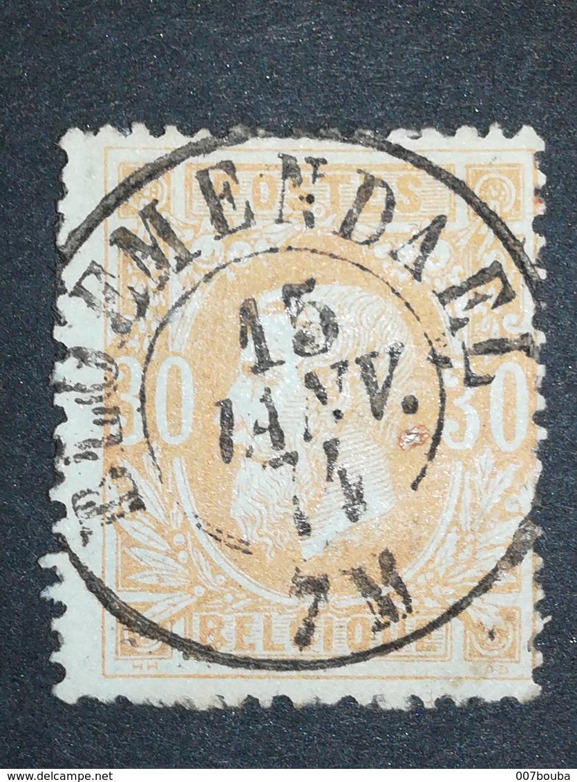 COB N ° 33 Oblitération Bloemendael 74 - 1869-1883 Leopold II