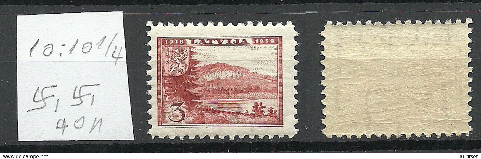 LETTLAND Latvia 1938 Michel 264 Perf 10 : 10 1/4 WM Normal Horizontal MNH - Letland