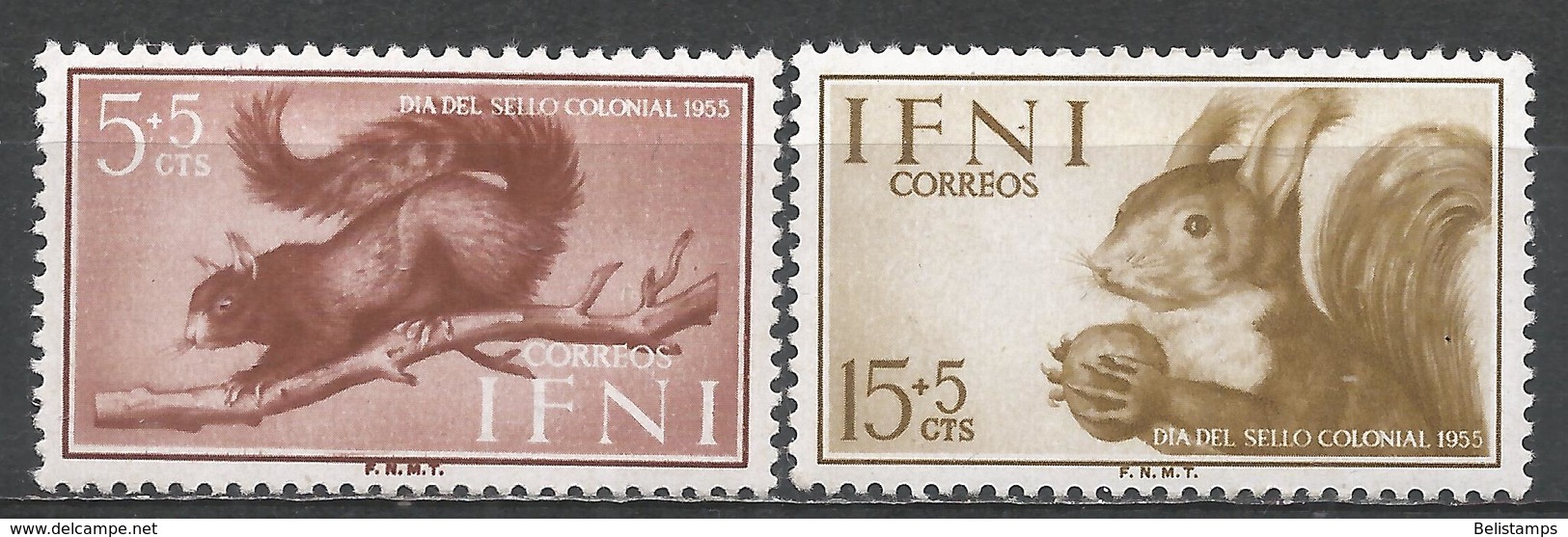 Ifni 1956. Scott #B23-4 (MH) Fauna, Squirrel *Complete Issues* - Ifni