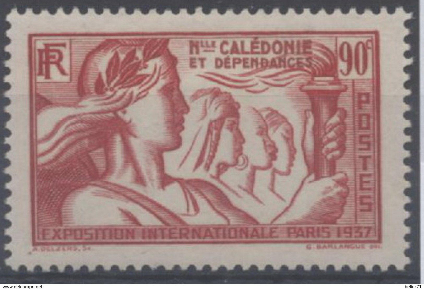 France, Nouvelle Calédonie : N° 170 X Neuf Avec Trace De Charnière Année 1937 - Neufs