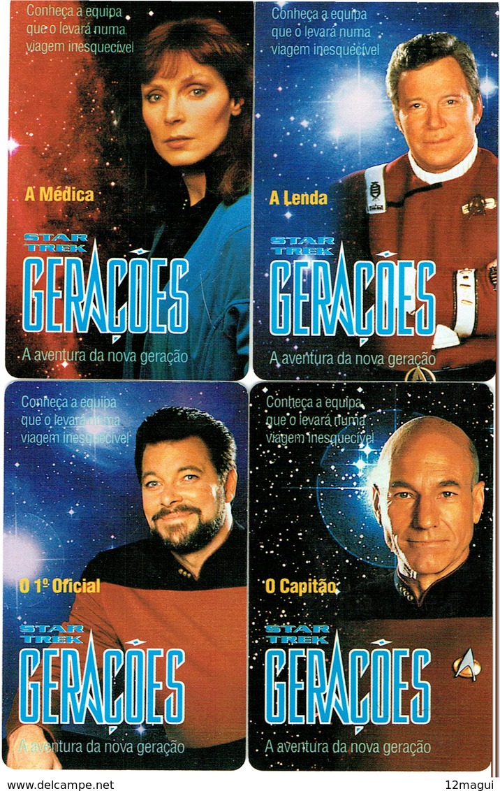 PHONECARDS-PORTUGAL-- 4   CARDS STAR TREK-- GERAÇÕES - Portugal