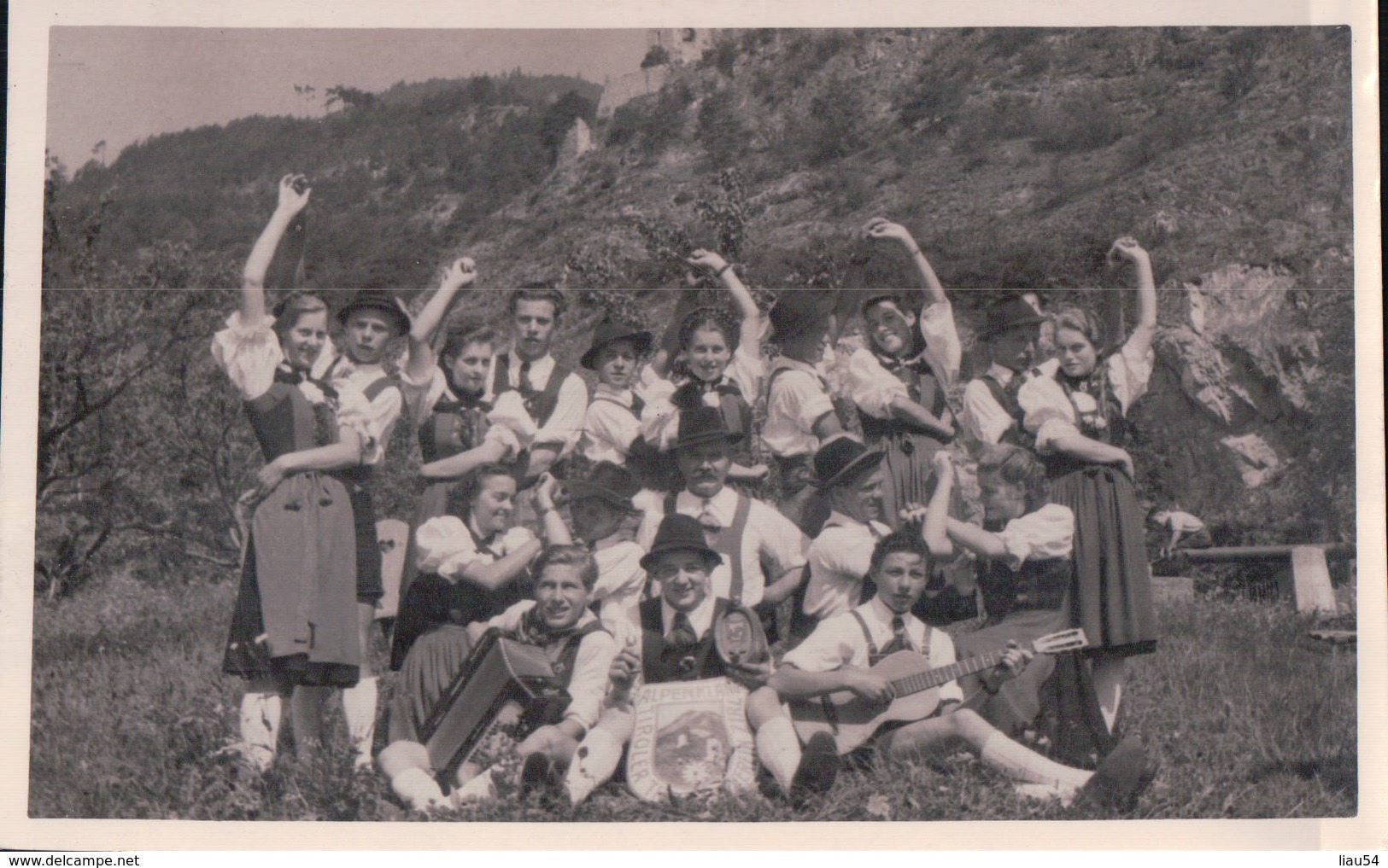 Carte Photo Tiroler Trachtenverein ALPENKLANG Zirl 15 Aout 1952 - Zirl