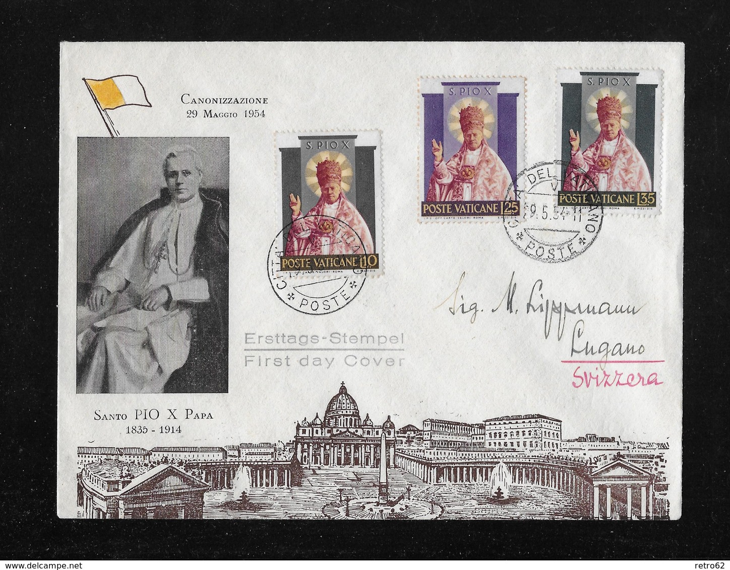 1954 VATIKAN → First Day Cover Canonizzazione 29.Maggio 1954 - FDC