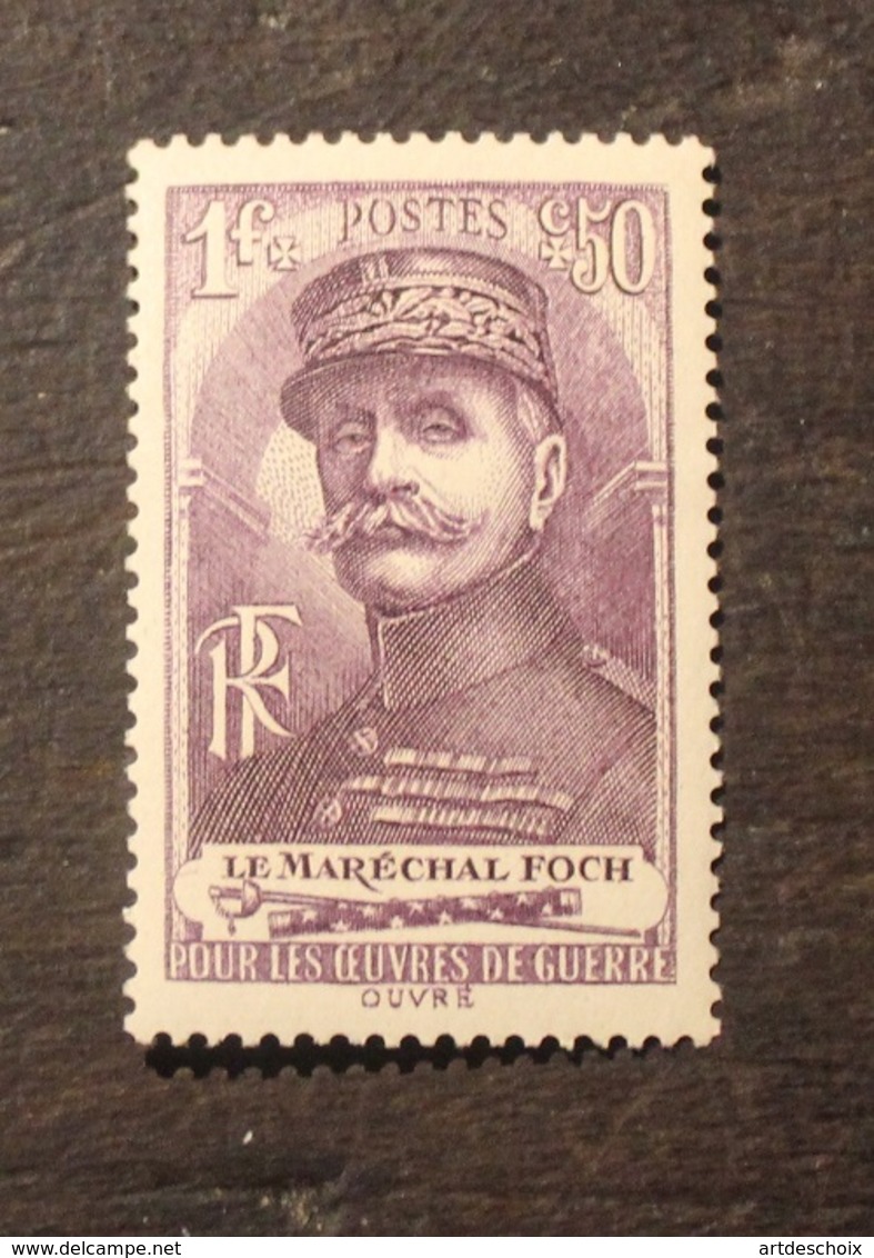 Timbre France  Marechal FOCH Neuf Sans Charnière  Yt 455 1940 - Unused Stamps