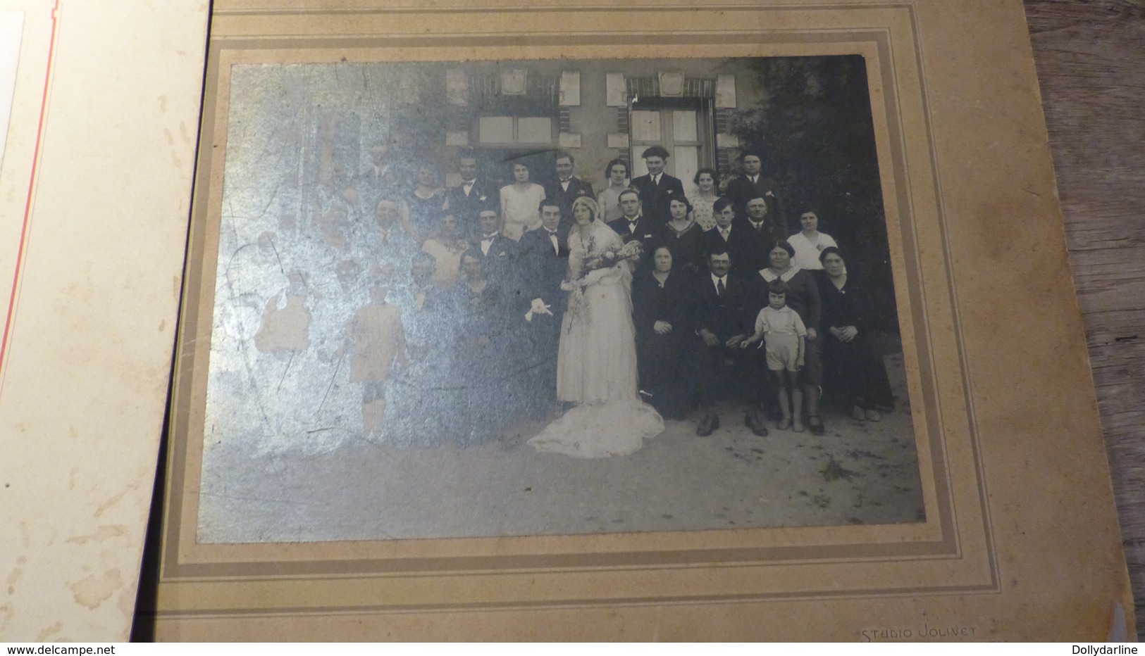 LOT De 9 PHOTOS De MARIES Mariage Circa Années 1920 Robe De Mariée Groupe De Famille Amis - Otros & Sin Clasificación