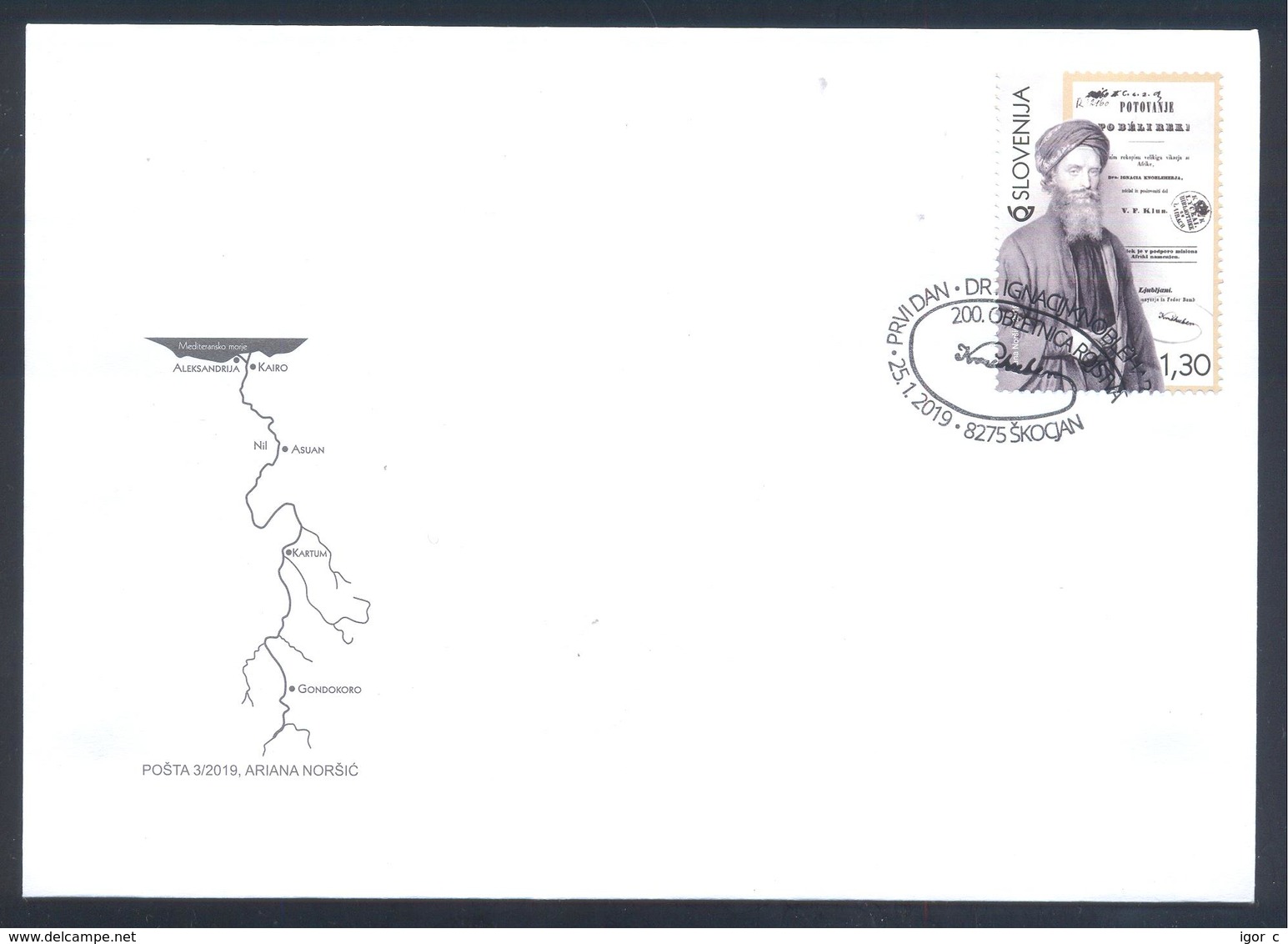 Slovenia Slowenien Slovenie 2019 FDC Cover: Famous People: Ignatius Knoblecher Missionery And Explorer; White Nile River - Slovénie