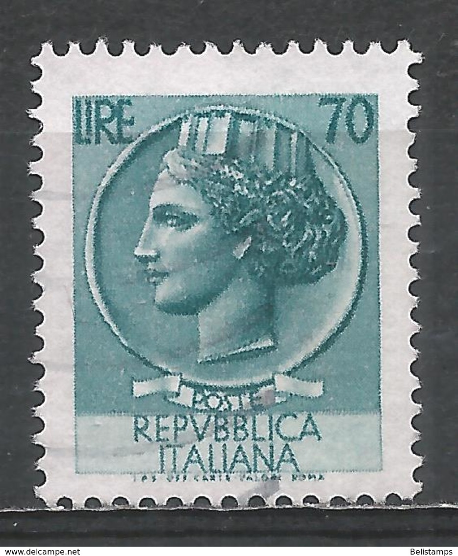 Italy 1968. Scott #998M (U) ''Italia'' After Syracusean Coin. - 1961-70: Oblitérés