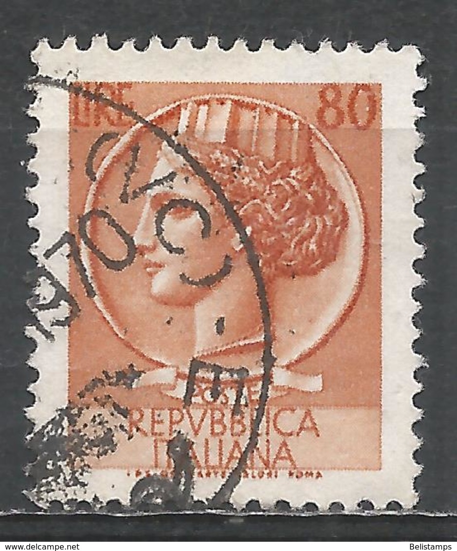 Italy 1968. Scott #998N (U) ''Italia'' After Syracusean Coin - 1961-70: Used