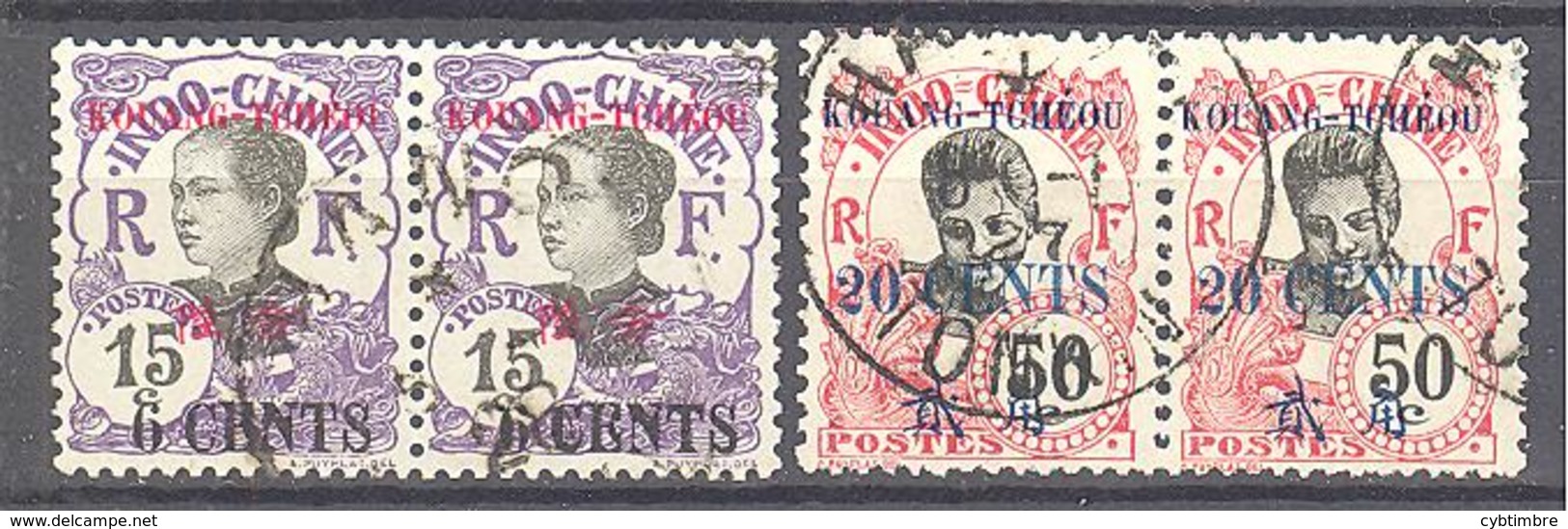 Kouang-Tchéou: Yvert N° 40 Et 46° En Paire - Used Stamps