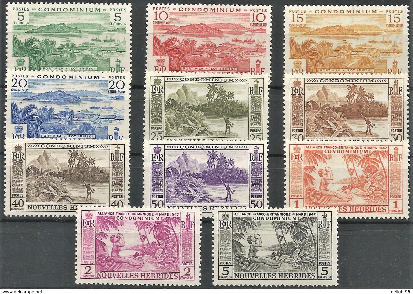 1957 New Hebrides (French) Definitives Set (** / MNH / UMM) - Ungebraucht