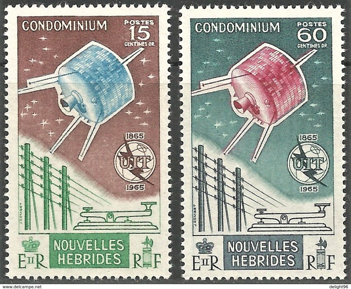 1965 New Hebrides Centenary Of ITU: Syncom Satellite Set (** / MNH / UMM) - Oceania