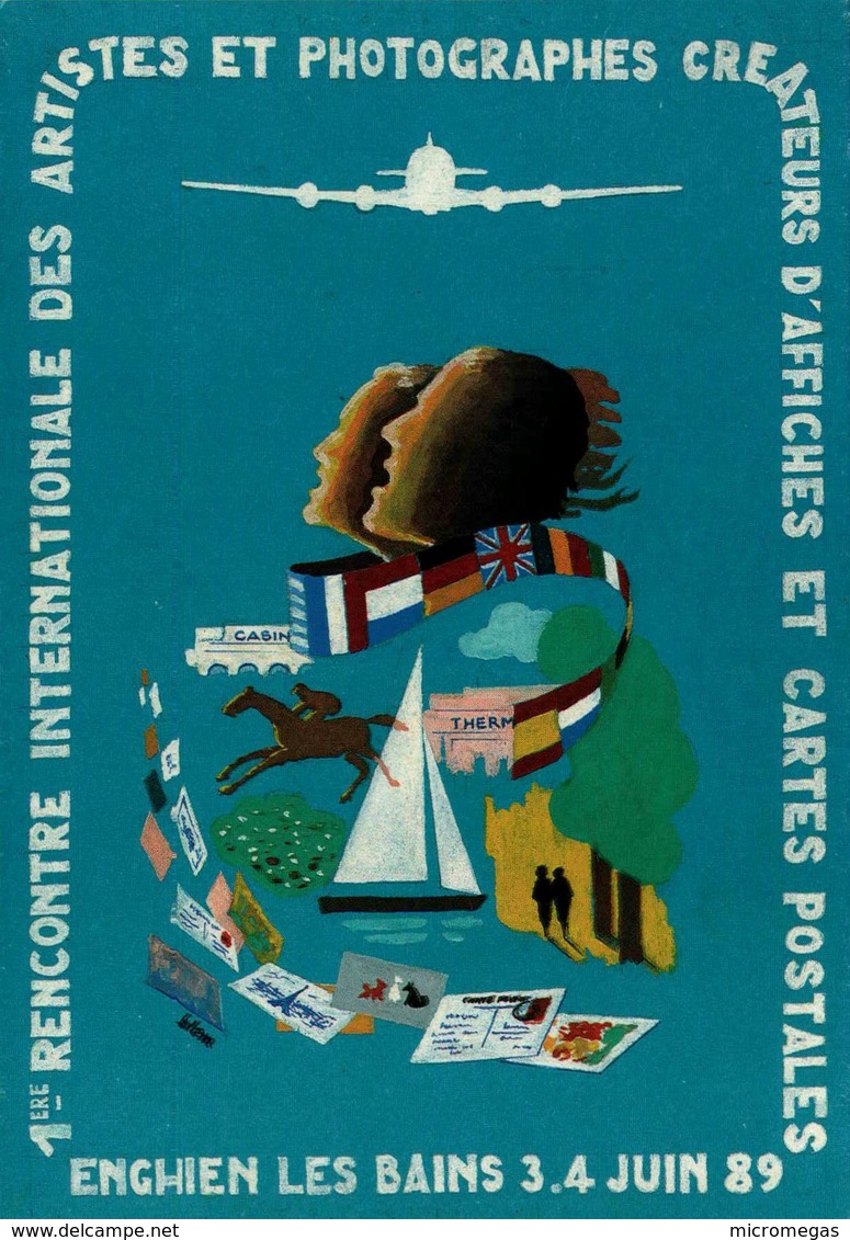 Enghien-les-Bains - 1ère Rencontre De Créateurs D'Affiches Et De Cartes Postales 1989 - Bourses & Salons De Collections