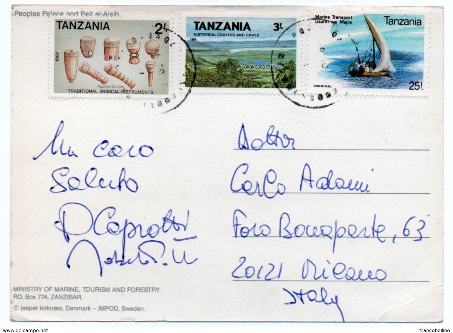 TANZANIA - PEOPLES PALACE AND BEIT EL-AIAIH - ZANZIBAR/THEMATIC STAMPS-SHIP/MUSICAL INSTRUMENTS - Tansania