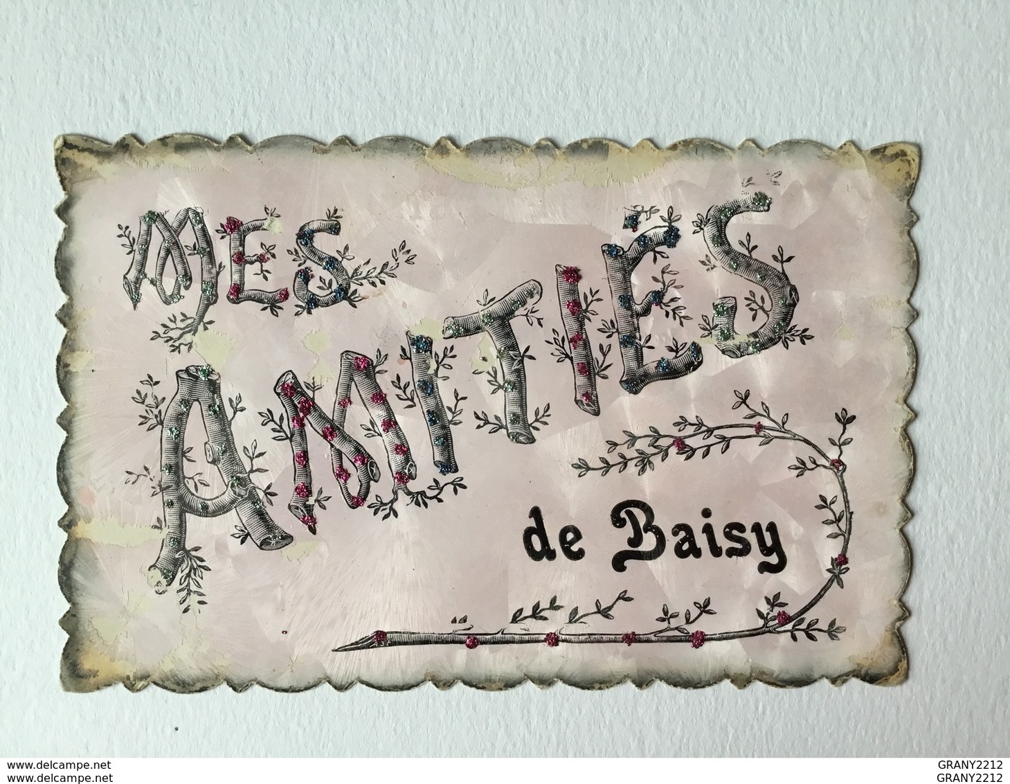 GENAPPE « MES AMITIÉS DE BAISY  « décorée De Strasses Paillettes Colorées ,relief  ,effet Nacré (1908 )Édit V.P.F . - Genappe