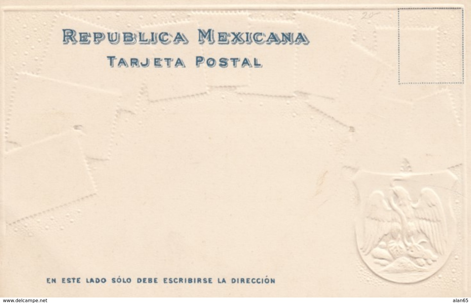 Stamps Of Mexico Images, Ottmar Zieher Issued C1900s Vintage Embossed Postcard - Stamps (pictures)