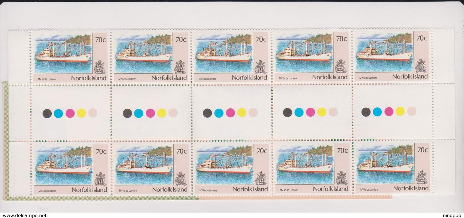 Norfolk Island SB 3a 1991  Ship  Gutter Pairs Booklet.mint - Norfolk Island