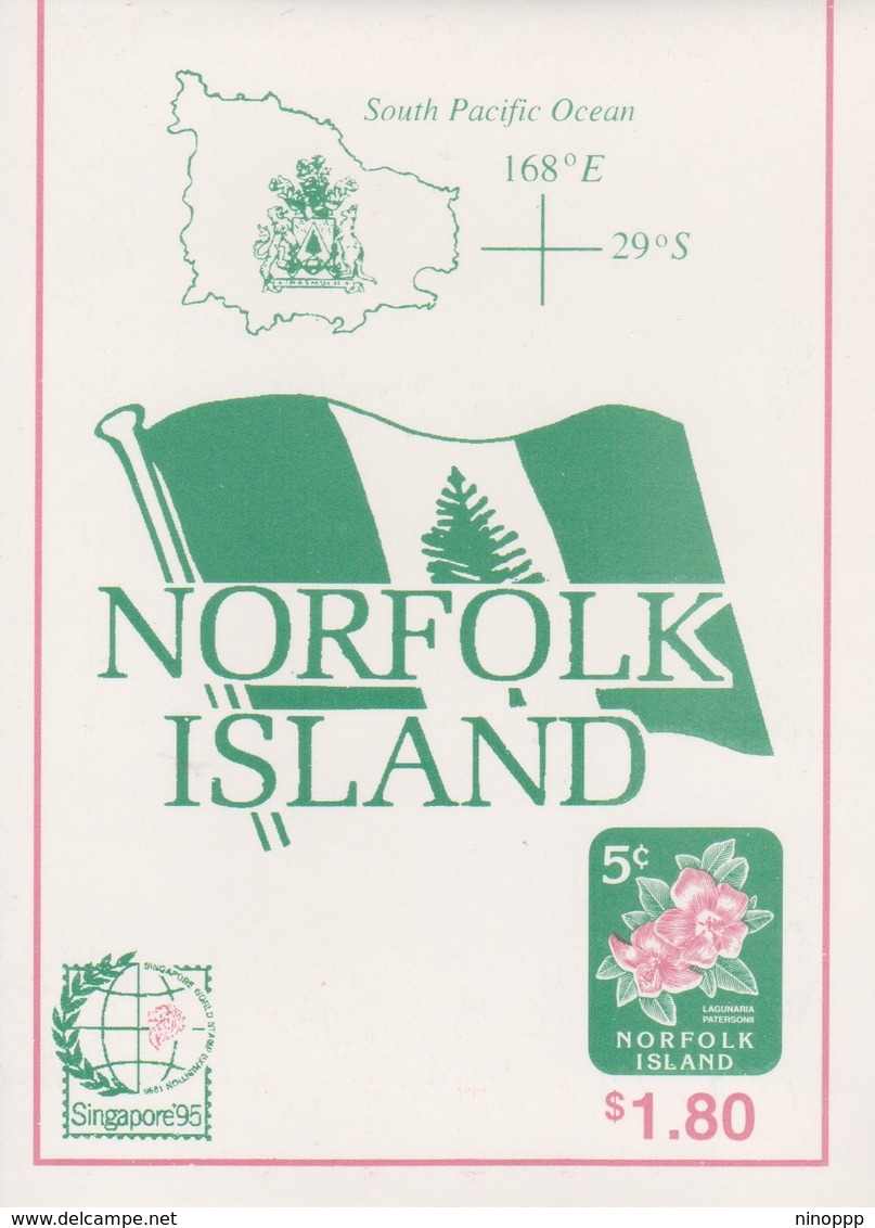 Norfolk Island SB 7b 1995 Local Booklet Flowers. Singapore 1995 Mint - Norfolk Island