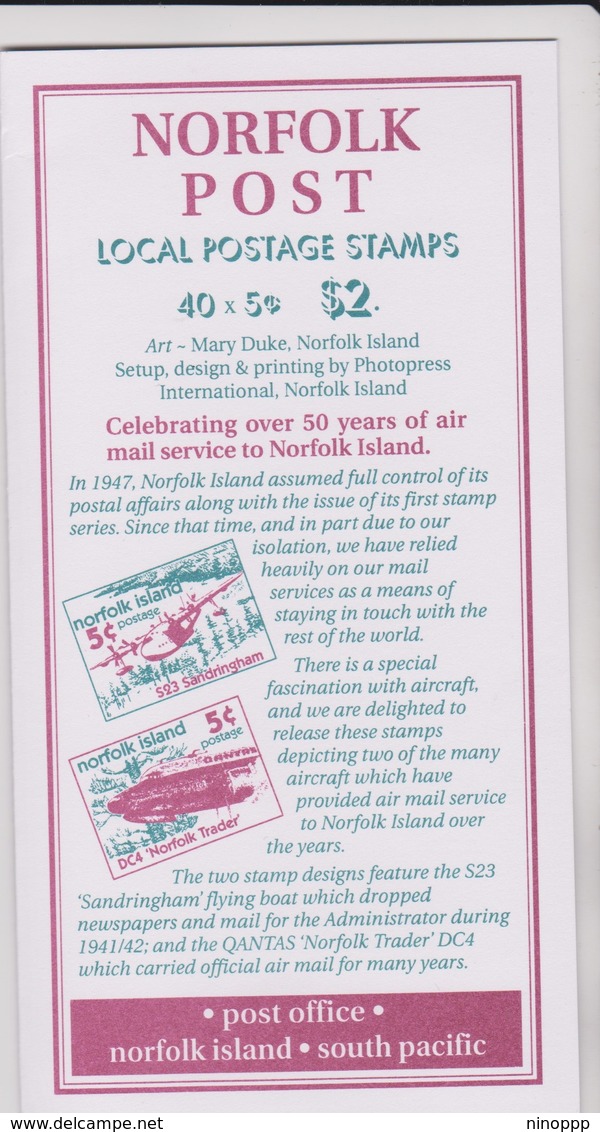 Norfolk Island SB 10 1999 Ladies Of The Air Booklet.mint - Norfolk Island