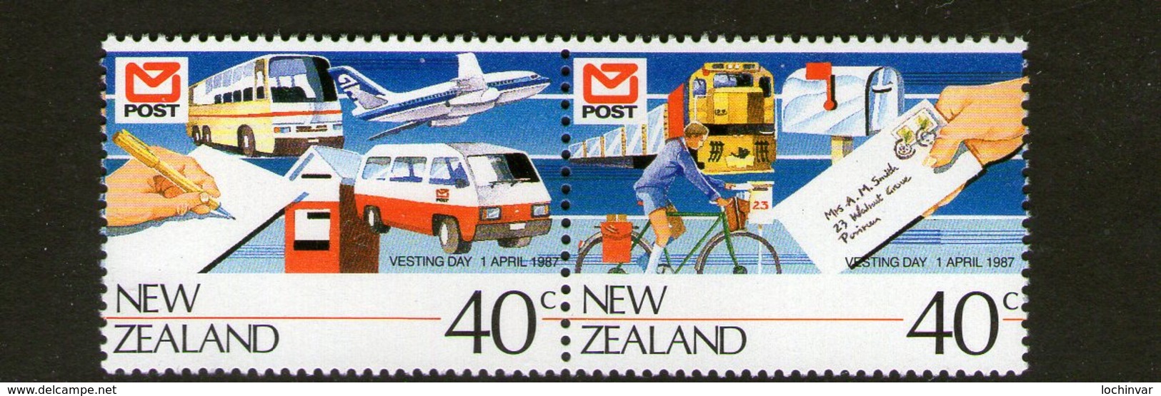 NEW ZEALAND, 1987 VESTING DAY PAIR MNH - Ungebraucht