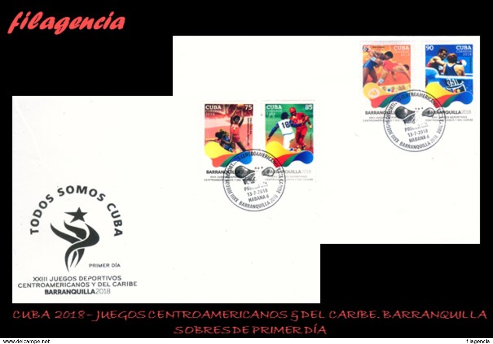 AMERICA. CUBA SPD-FDC. 2018 JUEGOS CENTROAMERICANOS & DEL CARIBE EN BARRANQUILLA COLOMBIA - FDC