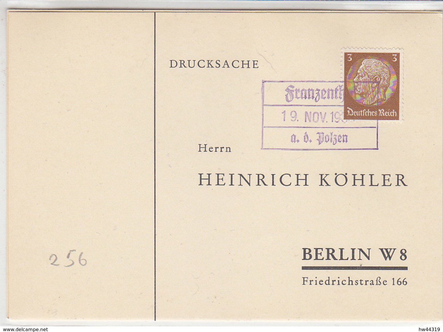 SUDETEN Köhlerkarten FRANZENTHAL / ABTSDORF - Occupation 1938-45
