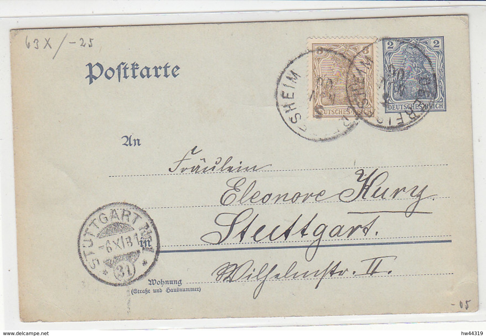 Karte Aus OBERE??SHEIM 5.11.81 Eingangsstempel Stuttgart (31) Kind Mit Regenschirm Gez. Auf Der Rückseite - Lettres & Documents