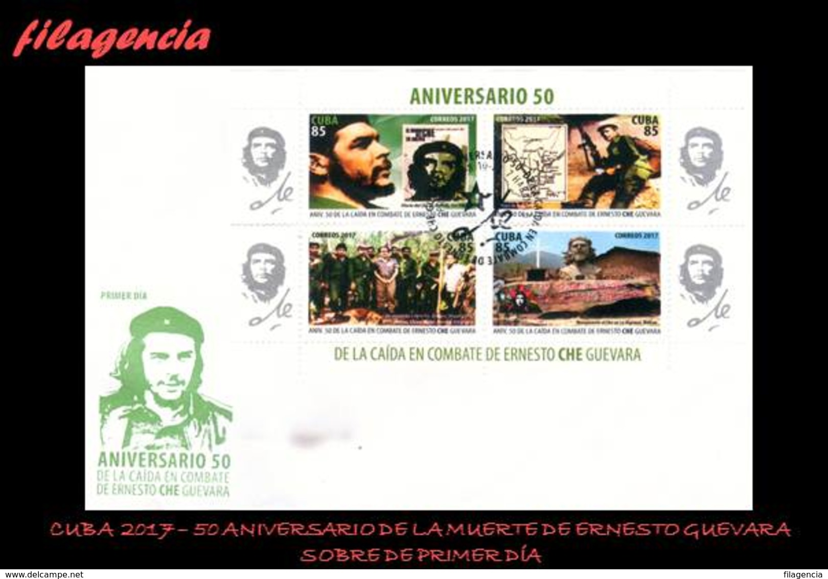 AMERICA. CUBA SPD-FDC. 2017 50 ANIVERSARIO DE LA MUERTE DE ERNESTO CHE GUEVARA. HOJA BLOQUE - FDC